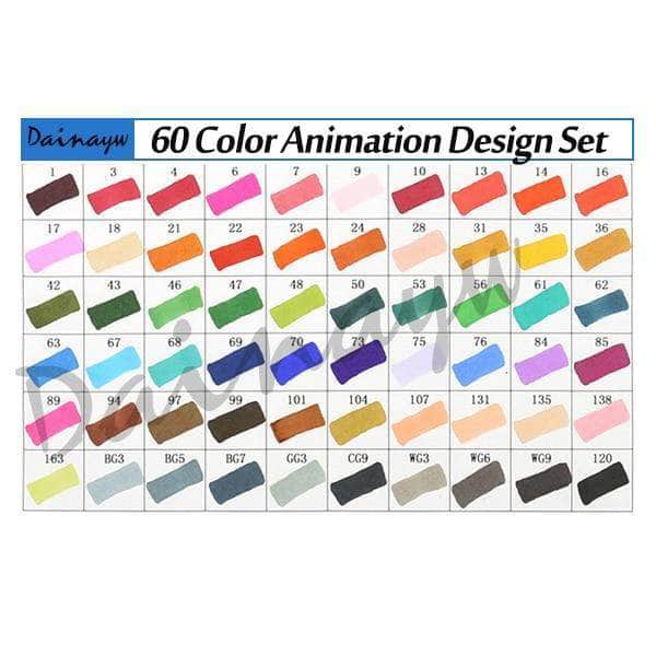Professional Sketch Markers For Manga/Animation 60pc Set